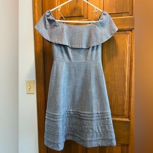 Women’s Banana Republic Chambray Ruffle Dress 0 Petite